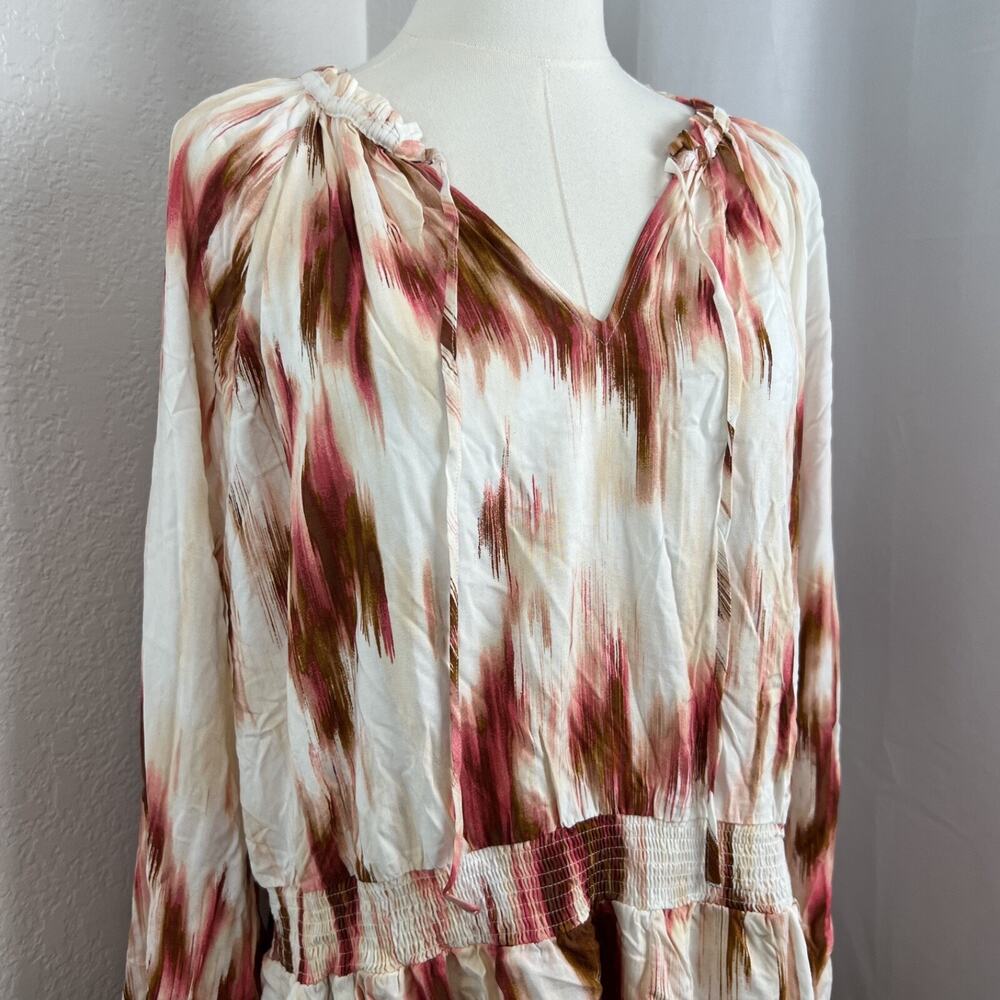Candace Cameron Bure Mini Dress Womens 2XP Boho Peasant Tiered Festival Romantic - Picture 2 of 12